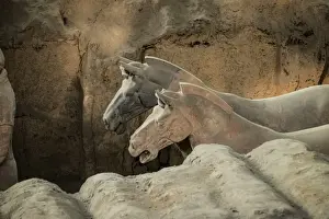 3rd Century Bc Prints: Horses, Terracotta Army, UNESCO World Heritage Site, Xian, Shaanxi, China, Asia