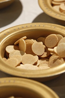 Religious Offering Prints: Host wafers in a Catholic church, Seine-Saint-Denis, France, Europe