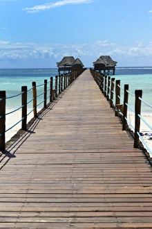 Bwejuu Beach Prints: Hotel jetty, Bwejuu Beach, Zanzibar, Tanzania, Indian Ocean, East Africa, Africa