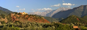 Atlas Mountains Prints: The hotel Kasbah Bab Ourika, Ourika Valley, Atlas Mountains, Morocco, North Africa, Africa
