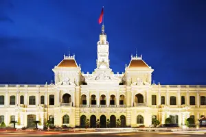Saigon Prints: Hotel de Ville (City Hall), Ho Chi Minh City (Saigon), Vietnam, Indochina, Southeast Asia