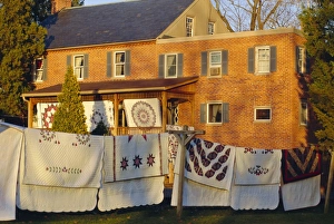 Blankets Prints: House in Amish village