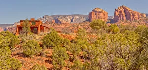 Sedona Gallery: House of Apache Fires in Red Rock State Park with Cathedral Rock in the background