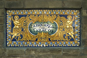Signs Prints: House facade, city had the monopoly on trade with colonies. Seville, Andalucia