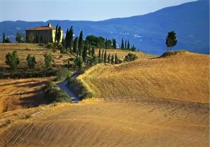 House in a Field in the Siena Countryside, Tuscany, Italy