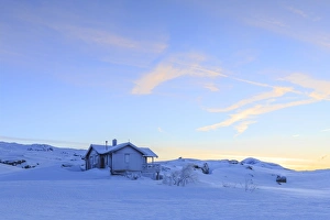 Swedish Culture Prints: House isolated on the border between Norway and Sweden
