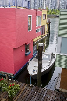 House Boat Prints: Houseboats on Granville Island, Vancouver, British Columbia, Canada, North America