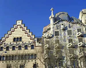 Casa Batllo Prints: Houses by two architects, Casa Batllo by Gaudi and Casa Amatller by Cadafalch