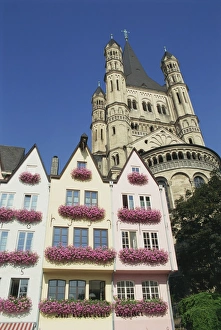 Window Boxes Prints: Houses and church, Martinsviertel, Gross St