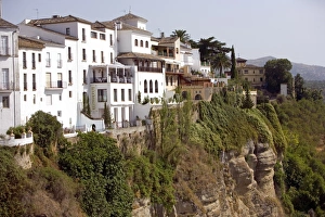 Ronda Prints: Houses on the gorge, Ronda, one of the white villages, Malaga province