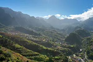 Photographer Prints: Houses on mountain slopes, Sao Vicente, Madeira, Portugal, Atlantic, Europe