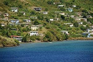 Grenadines Prints: Houses overlooking the sea