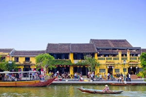 Moorings Prints: Houses and the river in the historic centre of Hoi An, UNESCO World Heritage Site