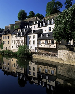 Luxembourg City Prints: Houses along the river in the Old Town