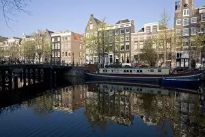 Images Dated 9th April 2008: Houses along the Singel Canal, Amsterdam, Netherlands, Europe