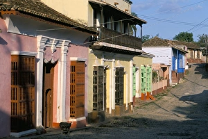 Hispanic Prints: Houses on a street in the colonial city, town of Trinidad, UNESCO World Heritage Site
