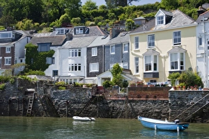 Fowey Prints: Houses on the waters edge in Fowey, Cornwall, England, United Kingdom, Europe