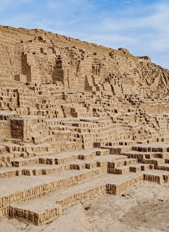 Pyramid Prints: Huaca Pucllana Pyramid, Miraflores District, Lima, Peru, South America