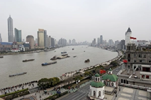 Huangpu Prints: The Huangpu River and the Bund, Shanghai, China, Asia