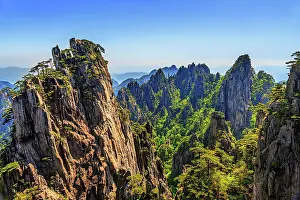 Breathtaking Prints: Huangshan features tall peaks and dense forests in Anhui Province