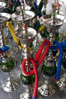 Hubble bubble (hooka) water pipes for sale in the Souq Waqif