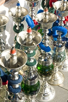 Qatar Prints: Hubble bubble pipes, Souk Waqif, Doha, Qatar, Middle East