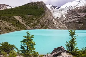 Ice Formation Prints: Huemul Lake (Lago Huemul) and Huemul Glacier (Glaciar Huemul), El Chalten, Patagonia