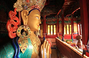 Images Dated 28th July 2009: The huge 15 metre high statue of Maitreya (Chamba) Buddha (the Buddha to come)