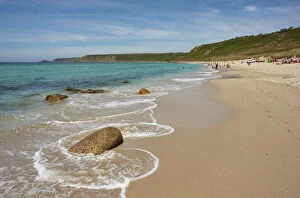 Oceans Gallery: The huge beach at Whitesand Bay, at Sennen Cove, with Cape Cornwall in the distance