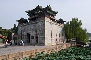 Gateways Prints: Huge gate at the Kunming lake in the Summer Palace (Yihe Yuan), UNESCO World Heritage Site