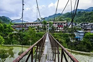 Images Dated 22nd April 2011: Huge hanging bridge in Banaue, Northern Luzon, Philippines, Southeast Asia, Asia