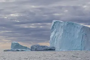 Huge icebergs at Cape Brewster, the easternmost point of the jagged