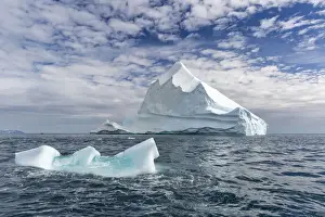 Huge icebergs at Cape Brewster, the easternmost point of the jagged