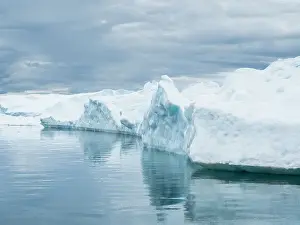 Ilulissat Prints: Huge icebergs from the Ilulissat Icefjord stranded on a former terminal moraine just outside Ilulissat