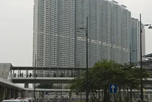 Intersecting Prints: Huge residential apartment blocks in the new suburban town of Tung Chung