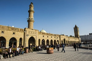 Huge square with below the citadel of Erbil (Hawler), capital of Iraq Kurdistan, Iraq, Middle East
