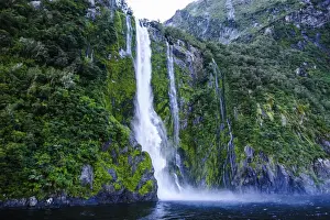 Flowing Prints: Huge waterfall in the Milford Sound