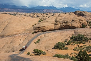 Vehicle Prints: Hummer driving on the Slickrock trail, Moab, Utah, United States of America, North America