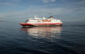 Passenger Prints: Hurtigruten Coastal Express ferry ship Richard With at sea