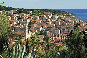 Ancient Buildings Prints: Hvar city, Hvar island, Croatia, Southeast Europe