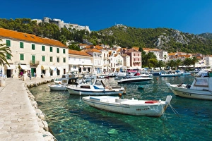 Hvar Island Prints: Hvar harbour and Fortica (Spanish Fortress)