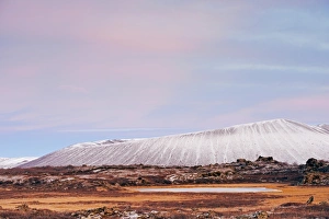 Myvatn Prints: Hverfjall volcano crater at sunset, Myvatn, Iceland, Polar Regions