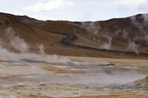 Images Dated 14th November 2007: Hverir geothermal fields at the foot of Namafjall mountain, Myvatn lake area