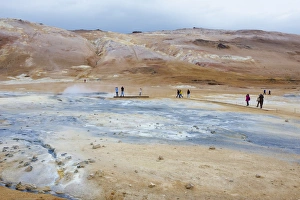 Images Dated 4th August 2009: Hverir geothermal fields at the foot of Namafjall mountain, Myvatn Lake area