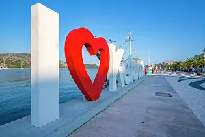 Ionian Islands Prints: I Love Kefalonia sign in Argostoli