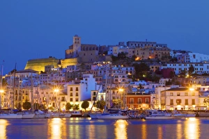 Stereotypically Spanish Prints: Ibiza Harbour at Night, Ibiza, Balearic Islands, Spain, Europe