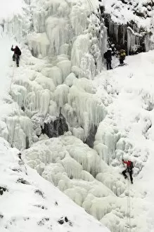 Images Dated 10th January 2010: Ice climbing on Grey Mares Tail Waterfall, Moffat Hills, Moffat Dale, Dumfries and Galloway