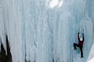 Rock Climbing Prints: Ice climbing at Ice Park