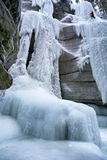 Risk Prints: Ice climbing in Maligne Canyon Alberta Canada