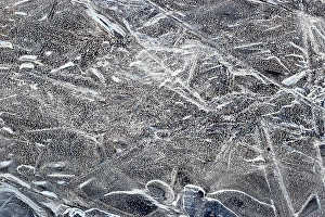 Chill Prints: Ice detail, River Etive, Rannoch Moor, Highland, Scotland, United Kingdom